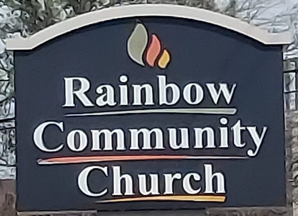 Rainbow Community Church Sign